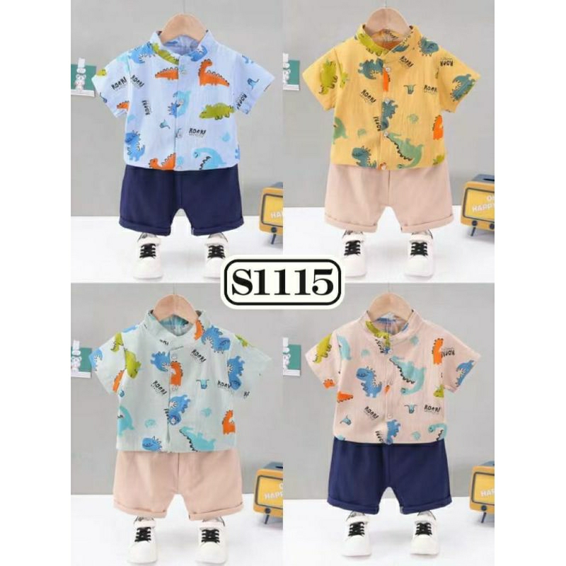 Setelan kemeja anak laki-laki 1tahun - 4tahun  grosir baju anak setelan anak cowok kemeja anak cowok