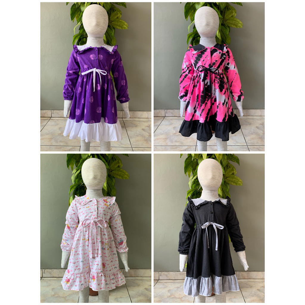 Dress Anak Perempuan/Dress Motif Anak Perempuan/Dress Katun Anak Perempuan/Dress Anak Perempuan Kore