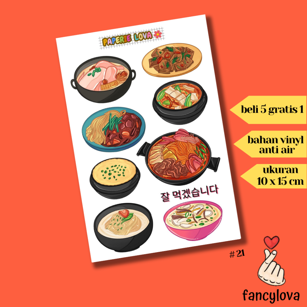 

Stiker Aesthetic Anti Air Vinyl Tumblr Jurnal Scrapbook Sticker Kawaii HP Laptop Korean Food Sticker Pack #21 Paperielova