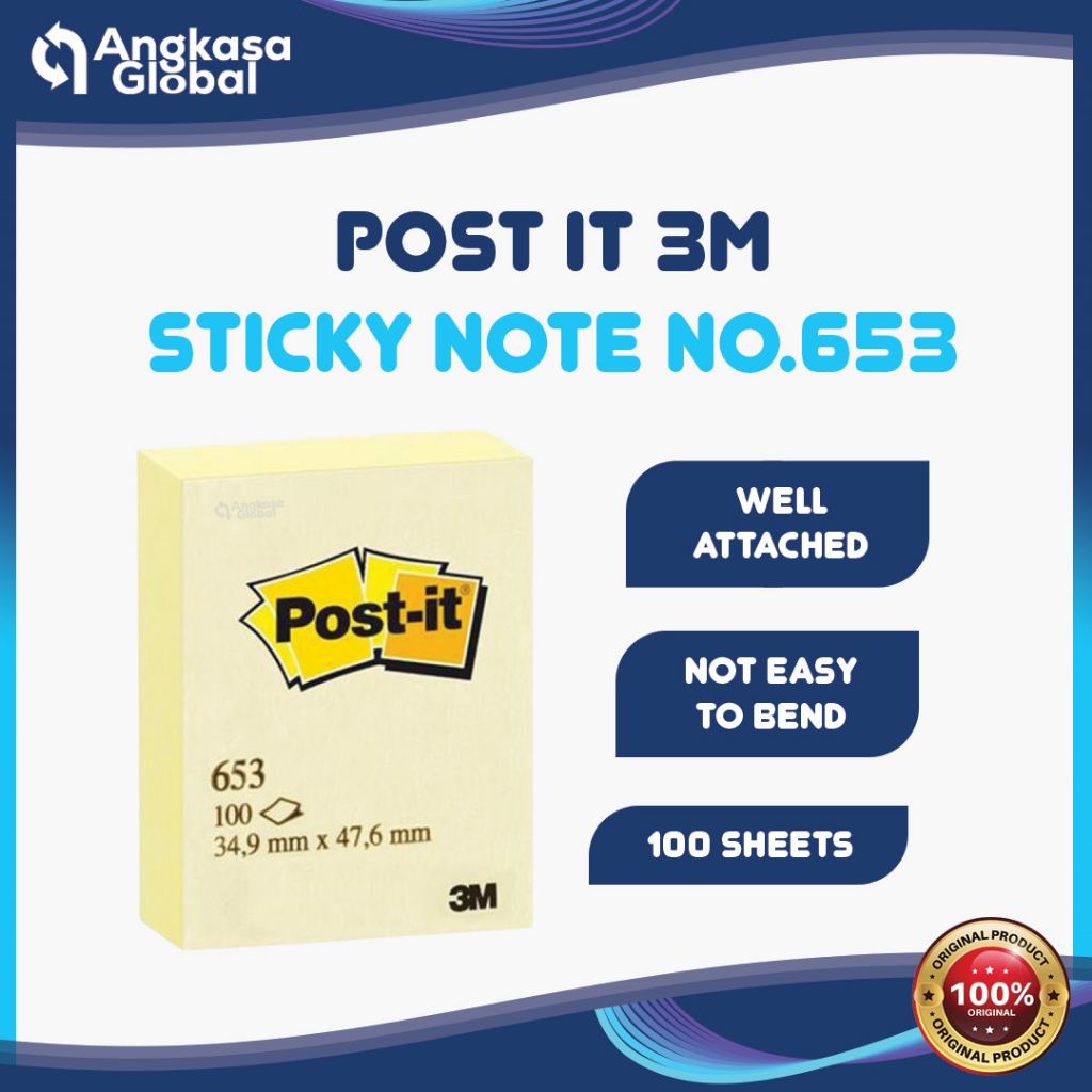 

POST IT 3M STICKY NOTE NO.653 (1PAD)