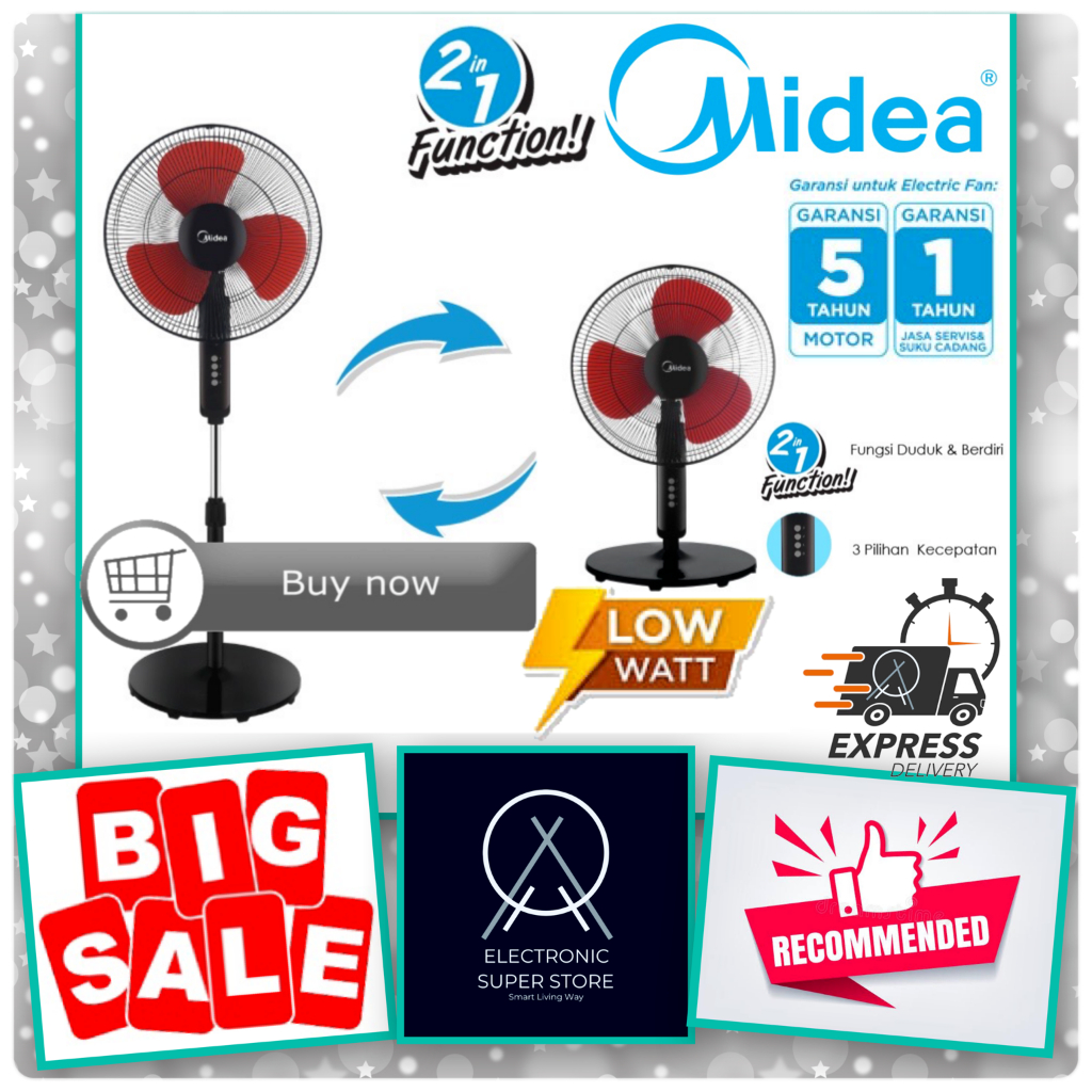 MIDEA KIPAS ANGIN FS40-19K FS40 19K SUPER LOW WATT KIPAS ANGIN BERDIRI MIDEA PROMO