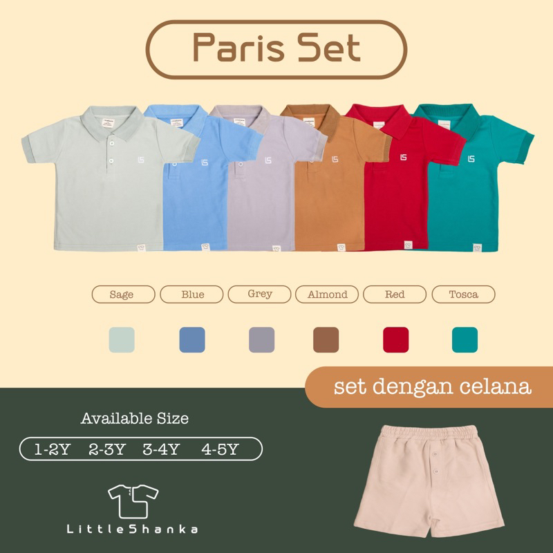 LittleShanka-Paris Set Boy (Setelan Polo Anak)
