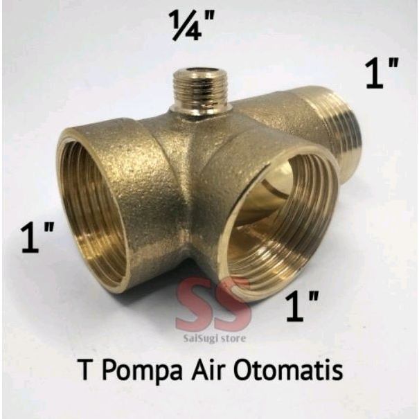 Sambungan Tee pompa Air T pompa air otomatis T Lubang 4