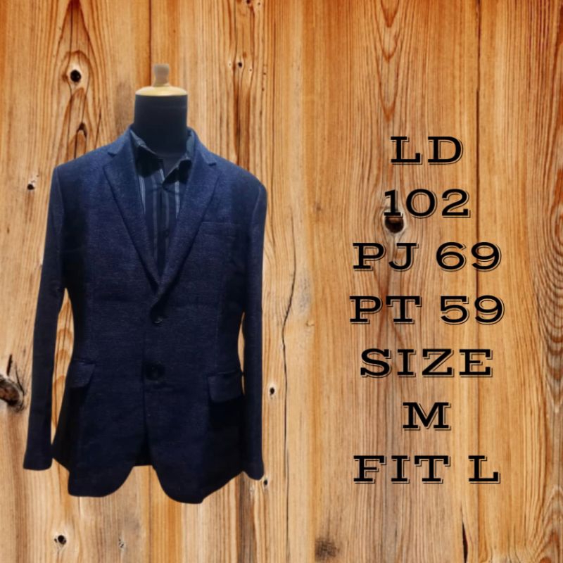 SALE.. Blazer Tweed Casual Pria Premium SlimFit (Like new)