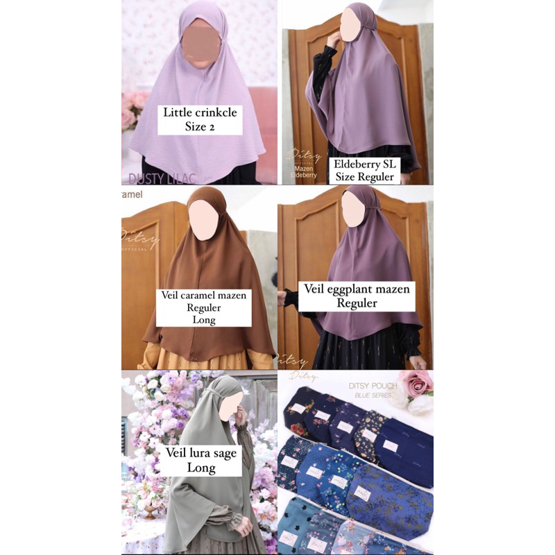 DITSY AGUSTUS 2023 VEIL MAZEN BLACK VEIL MAZEN SAGE VEIL SOFTLEXINA ELDEBERRY VEIL MAZEN CARAMEL