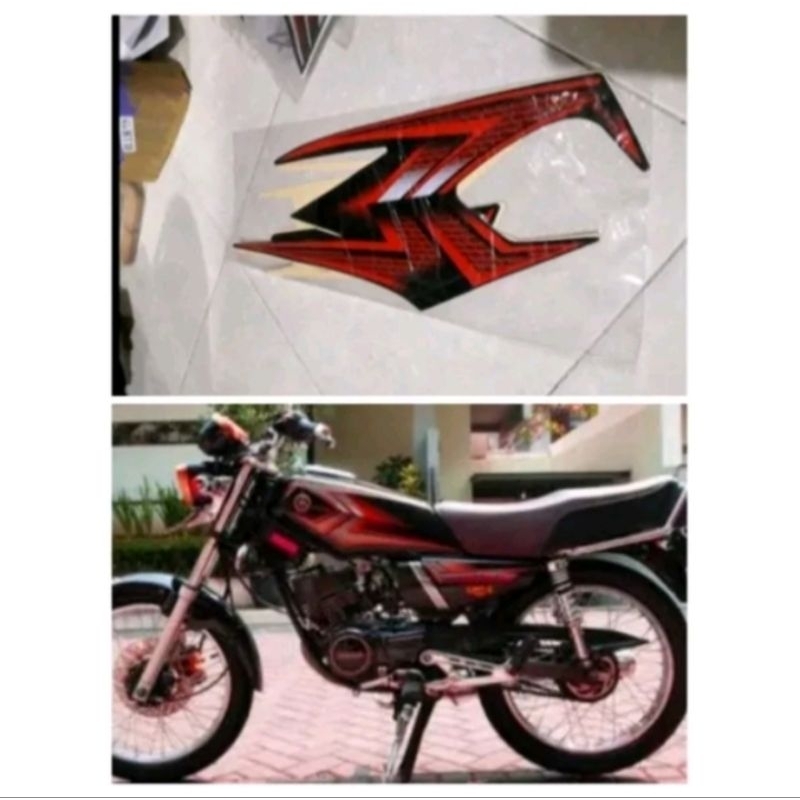 Striping stiker Yamaha Rx King 2004 hitam merah