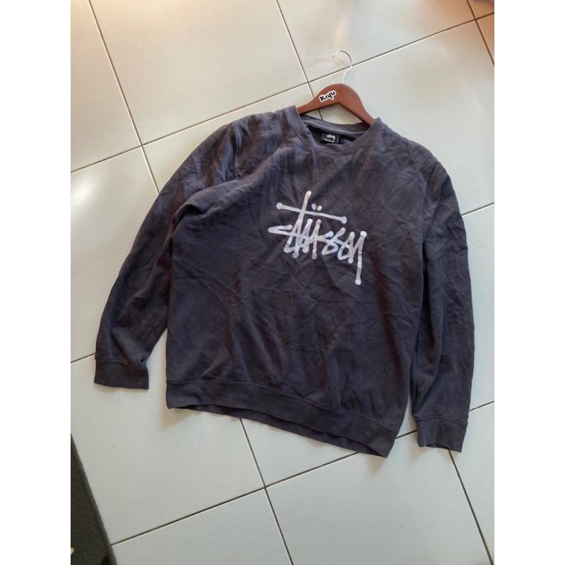 Crewneck Sweater Stussy logo bordir Second Original