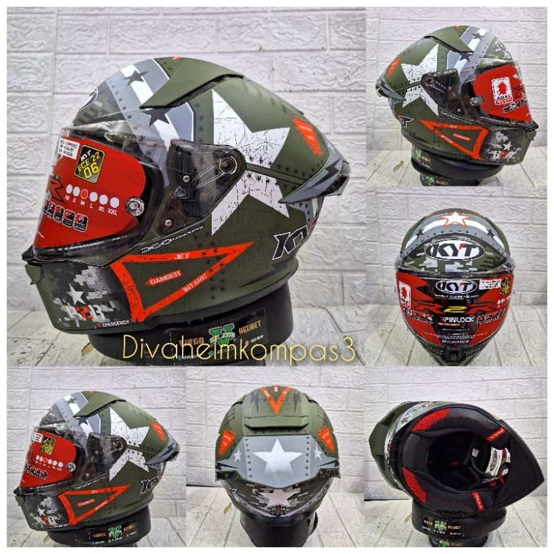 HELM KYT R2R PRO ASSAULT MATT ARMY GREEN|NEW HELM KYT R2R