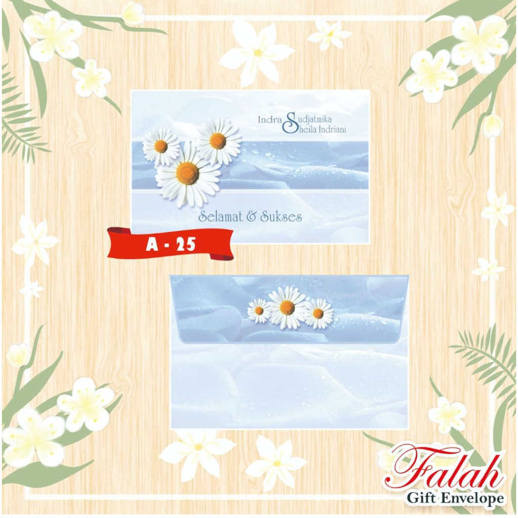 

Amplop Falah dengan nama dan alamat A 25