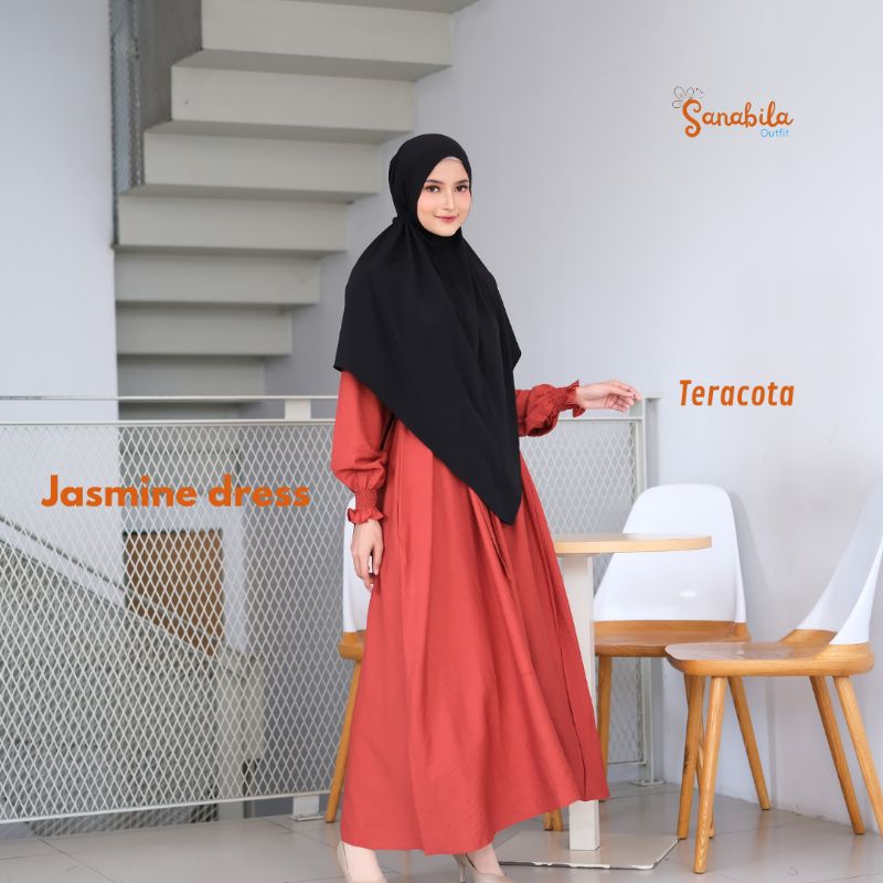 jasmine dress teracota gamis harian homedress gamis murah gamis crinkle gamis linen crinkle