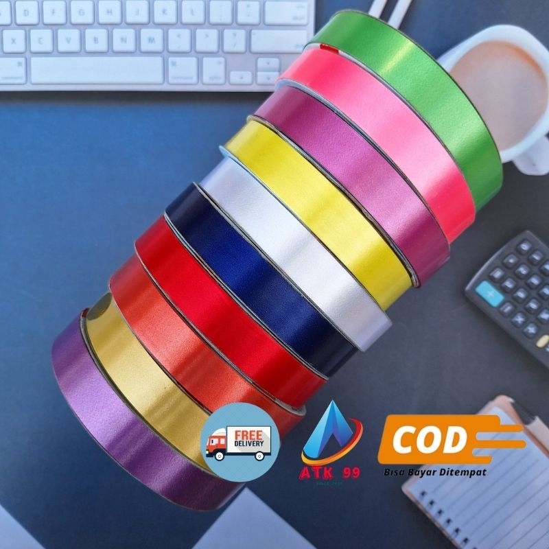 

SATIN JEPANG Warna - Pita Satin Warna/Pita Kado/Parcel/Pita Kain Satin