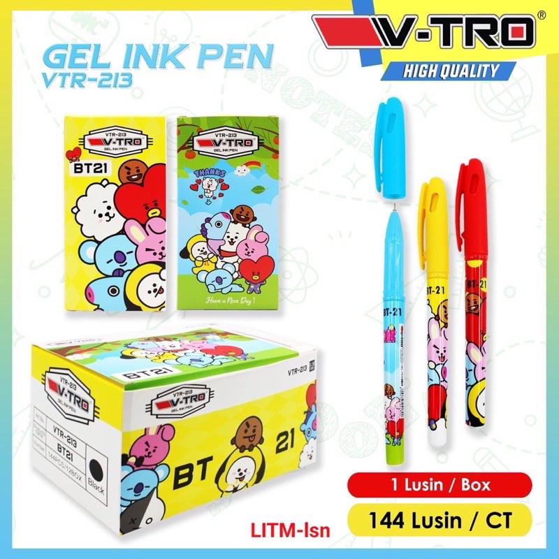 

Pulpen Ipen Gel motif boneka VTRO harga perlusin 12pcs cuma