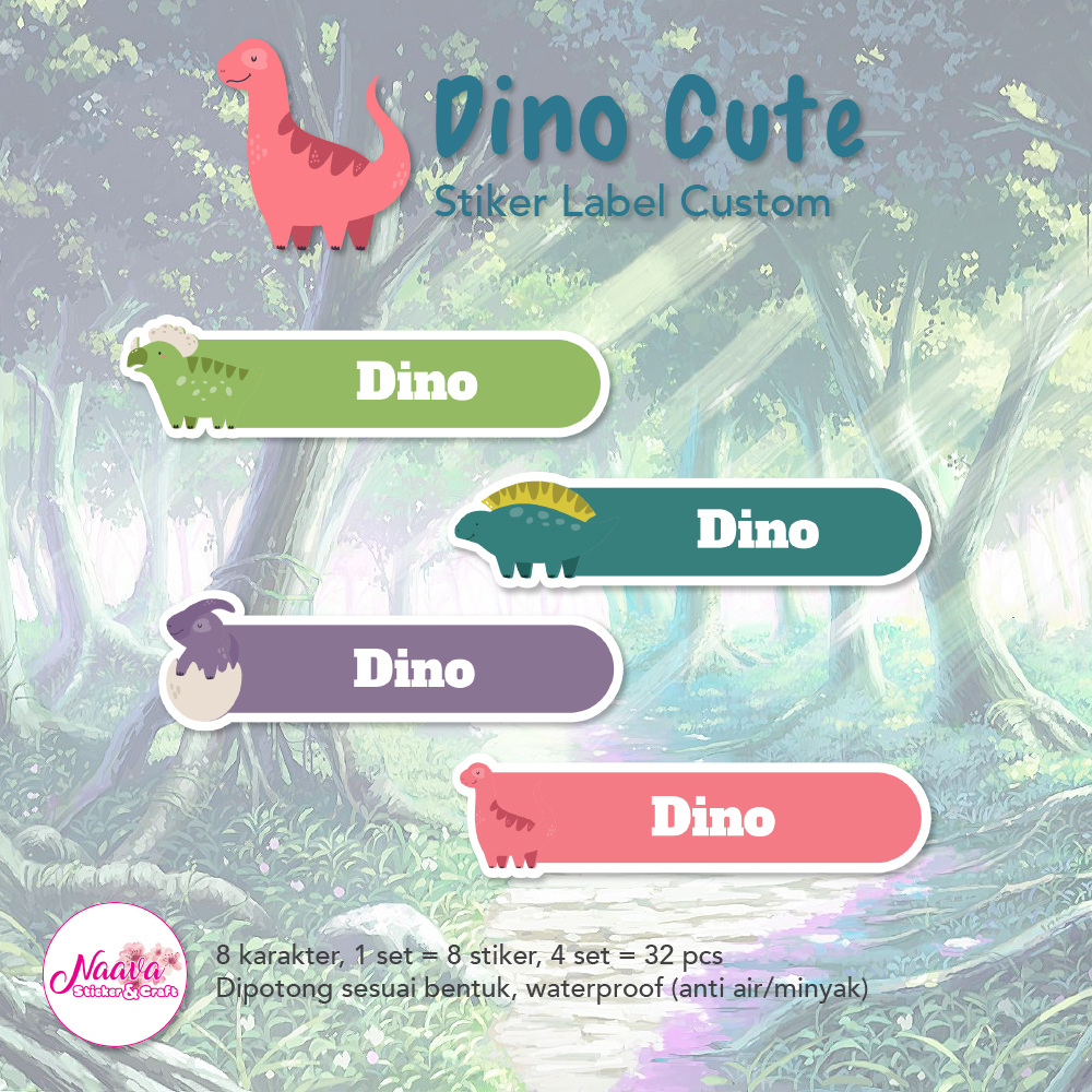 

STIKER LABEL BUKU CUSTOM NAMA ANAK - DINO CUTE
