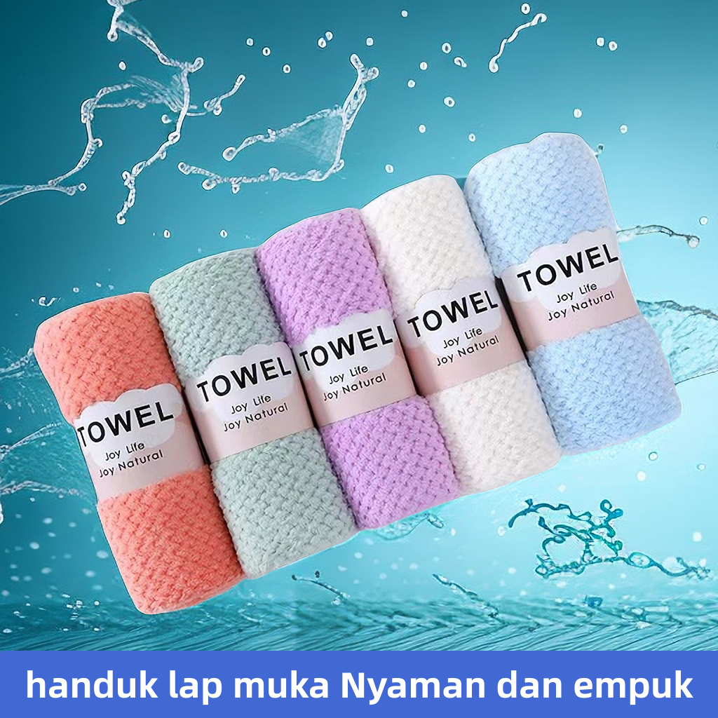 Handuk Muka Lembut Polos Dewasa 30x60 Bahan Coral Fleece Quick Dry Towel Nyaman dan empuk