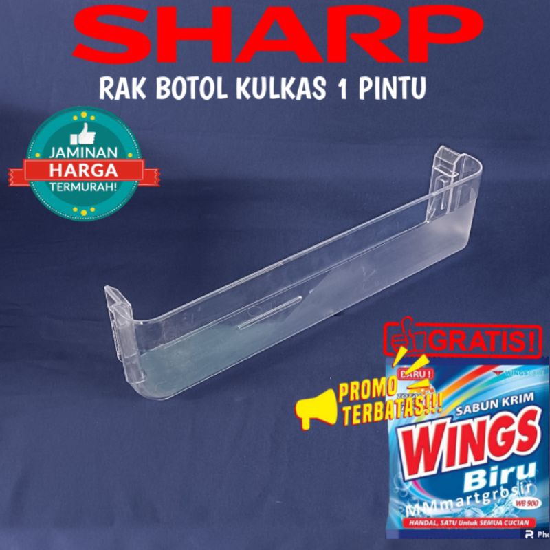 RAK BOTOL PINTU KULKAS SHARP 1 PINTU TYPE KULKAS SAMURAI PANJANG 42 CM ORIGINAL
