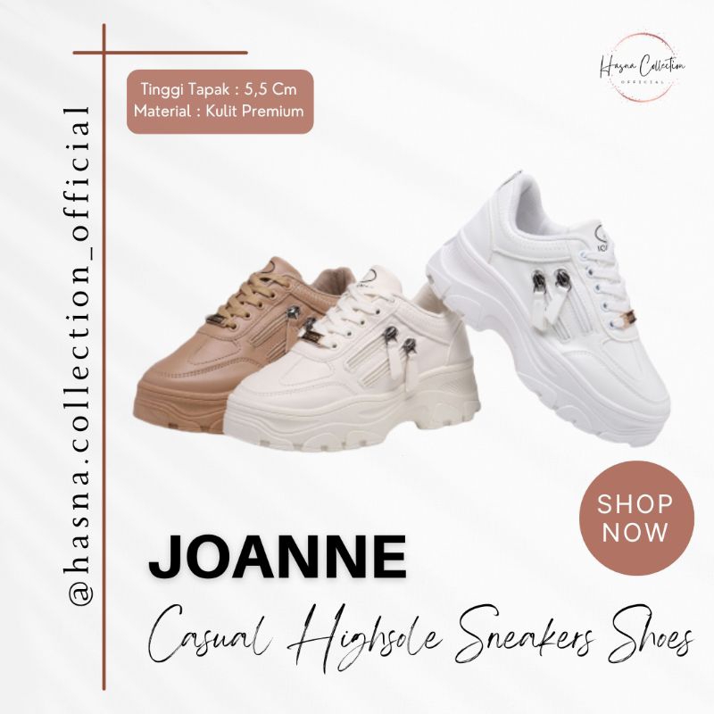 JOANNE Casual Highsole Sneakers Shoes /Sepatu Casual Wanita Original 100% Import Branded #JN488