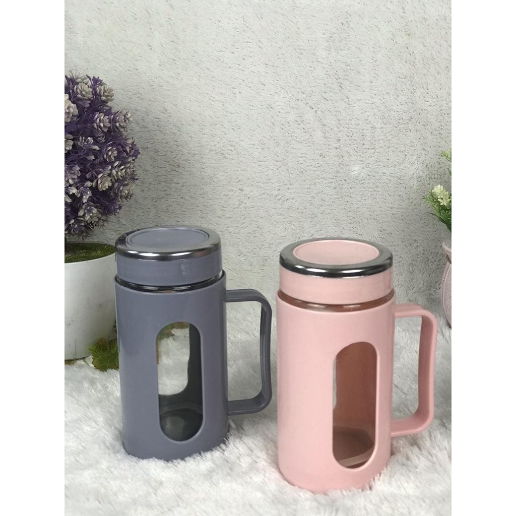 Promo Mug Cantik  Gelas Kaca Import  Import lTumbler Glass Botol Minum Air Panas Dingin