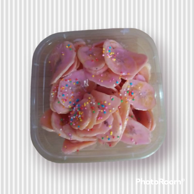 

Keripik pisang coklat stroberi lumer mamakey 125gr,camilan crispy