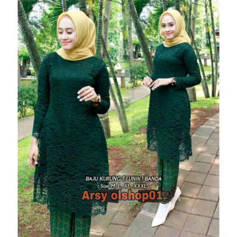 Atasan kebaya brukat dres//brokat kurung//kebaya brokat//atasan kebaya//kebaya hijau botol//kebaya