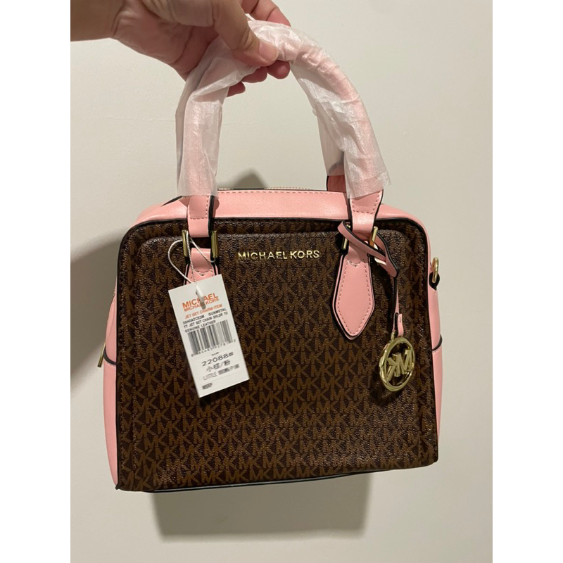 SALE MK Signature Brown and Pink Sling Bag 2 tone - Grade Semi Premium Kondisi NEW No DEFECT