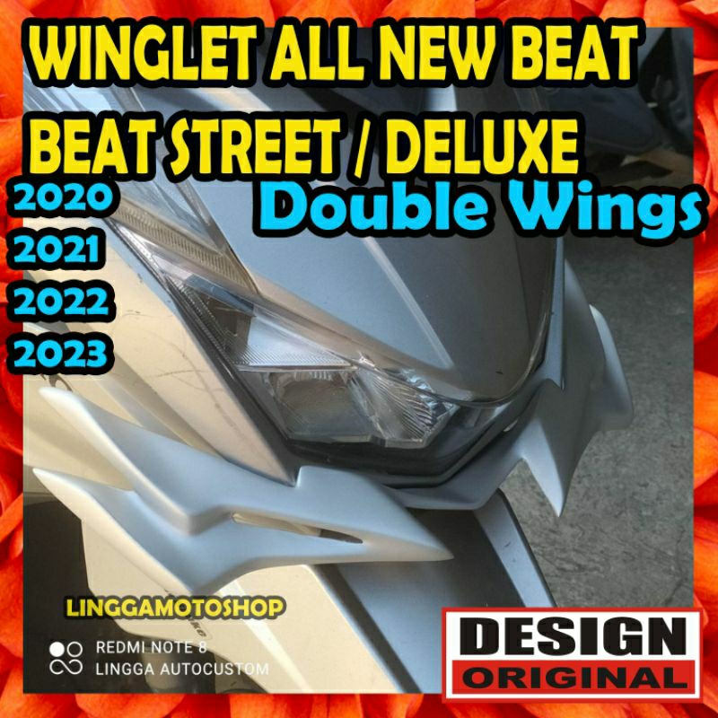 winglet HONDA BEAT FI LED DOUBLE WINGS / BEAT STREET / BEAT DELUXE 2020 2021 2022 2023 sayap variasi