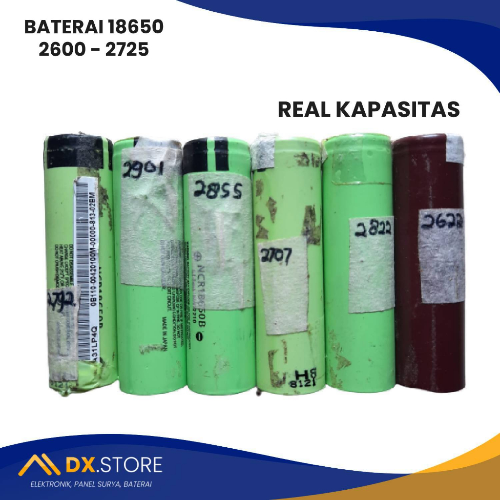 Baterai 18650 Bekas Laptop Real Kapasitas / Sudah Cek Kapasitas | Baterai Senter, Baterai Kipas, Bat