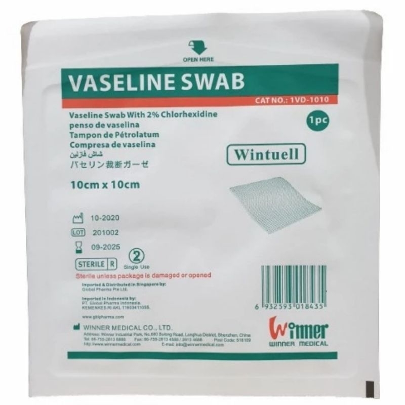 Vaseline Swab 10x10cm Seperti Supratul, Lomatuell, Wintuell Winner