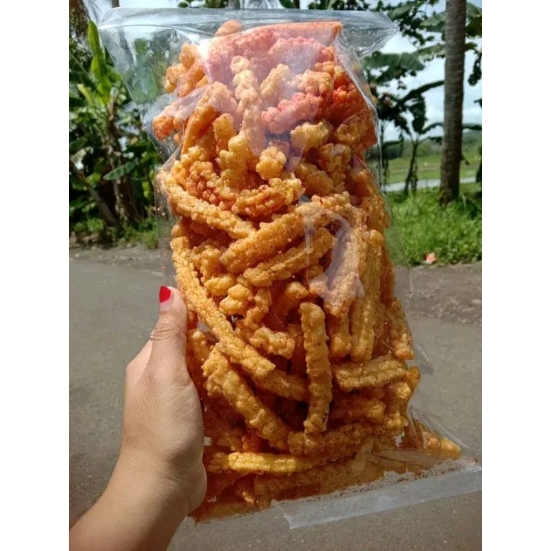 

krupuk 500 gram manggar pedas/stik manggar pedas balado free packing