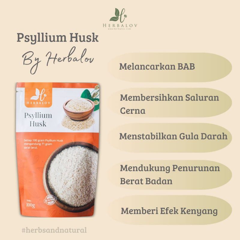 PSYLLIUM HUSK HERBALOV || HUSK SERBUK TINGGI SERAT COCOK UNTUK PROGRAM DIET