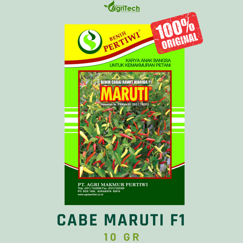 BENIH BIBIT CABE RAWIT HIBRIDA MARUTI F1 10 GR CAP BENIH PERTIWI