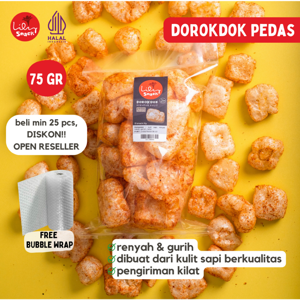 

DOROKDOK PEDAS / KERUPUK KULIT SNACK KERIPIK NYEMIL ENAK GURIH NIKMAT CRISPY ASIN PEDASS