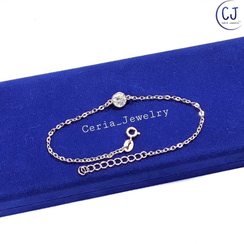 Gelang Perak Asli Silver 925 Lapis Emas Putih Asli Model Nagita - Gelang Anti Karat