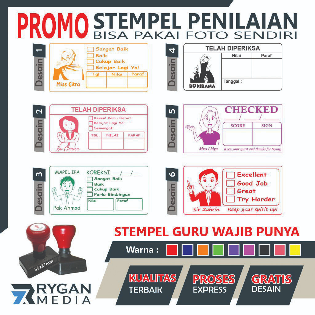 

STEMPEL PENILAIAN GURU | KOREKSI GURU BISA PAKAI FOTO SENDIRI | STEMPEL CUSTOM