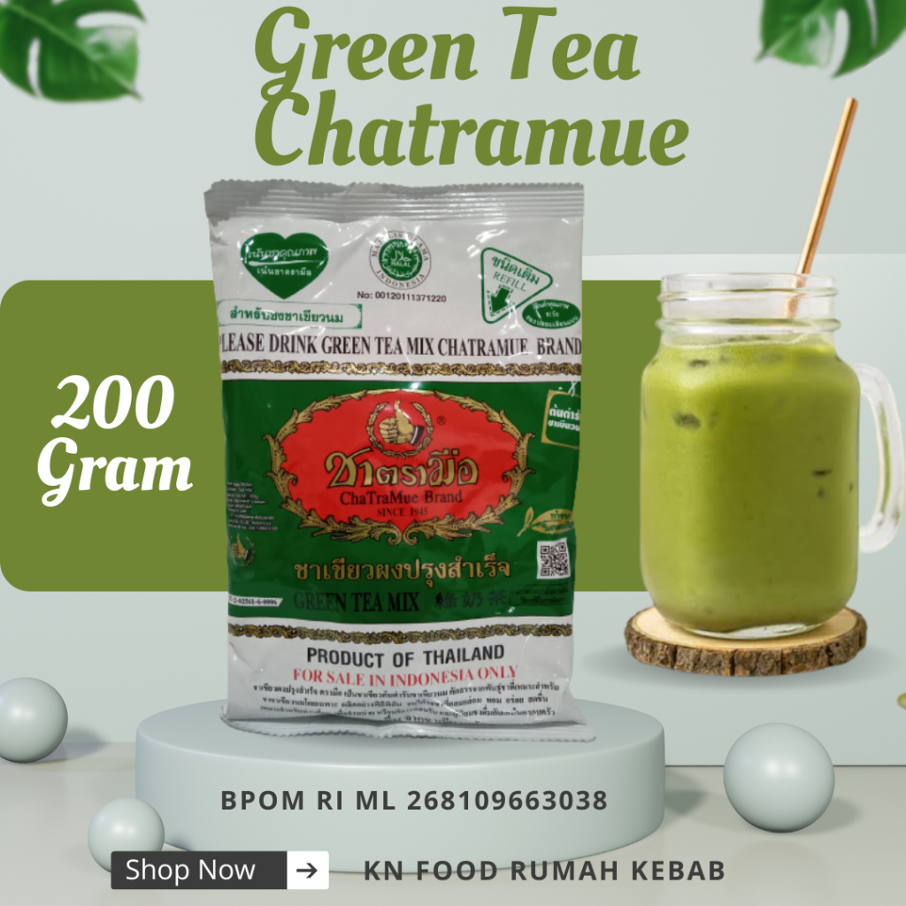 

Green Tea Mix Number One Chatramue Brand 200 Gram