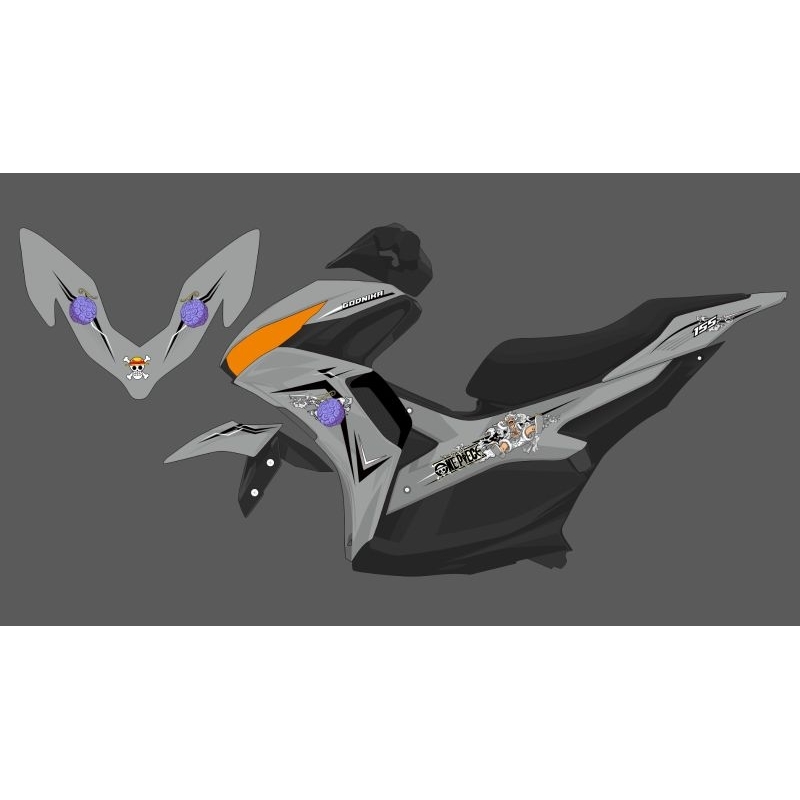 STRIPING TRANSPARAN AEROX NEW 155 CUSTOM ANIME ONE PIECE