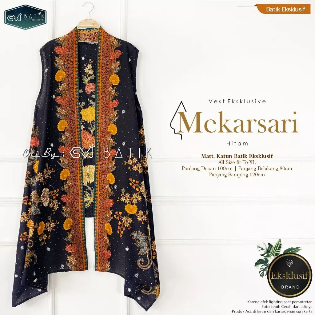 OUTER BATIK PREMIUM CARDIGAN VEST MOTIF KATUN CARDI FASHION WANITA