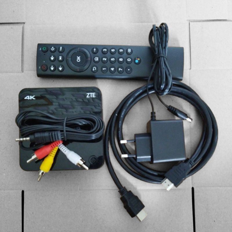 STB Android tv Box ZTE 4K  Full Apps Remote Voice