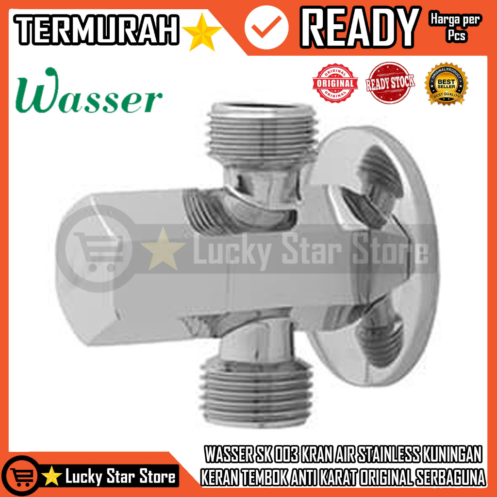 WASSER SK 003 KERAN AIR TEMBOK WASTAFEL BATHUP SHOWER AER MANDI STAINLESS KERAN DINDING AIR DINGIN C