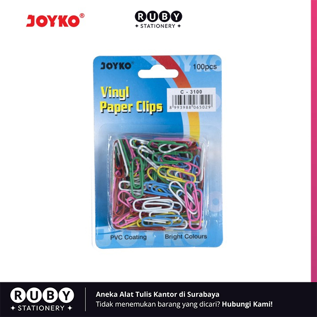 

RUBY STATIONERY Penjepit Kertas Segitiga C-3100 Joyko - Trigonal Clip / Klip Kertas