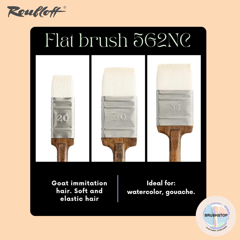 

Kuas Lukis premium Roubloff Flat brush Goat Hair Immitation Synthetic 5G2NC