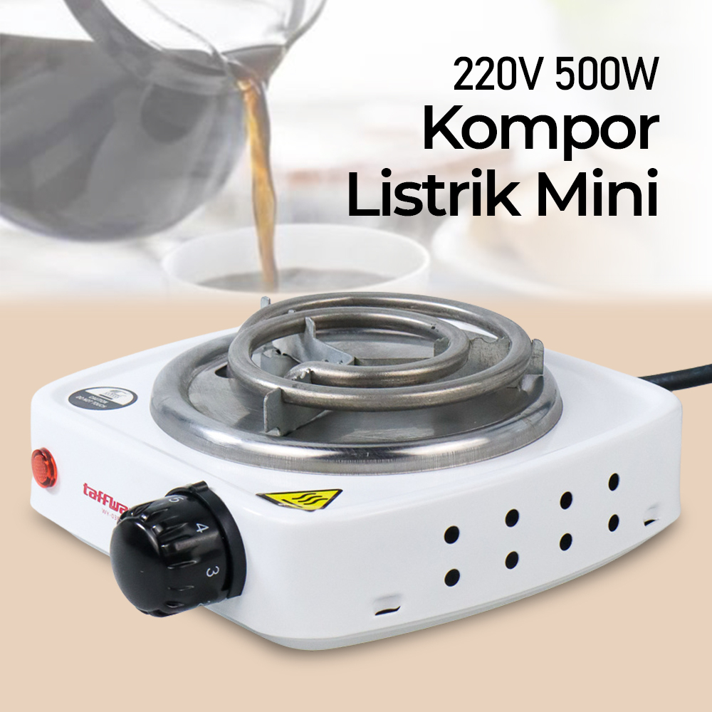 Taffware Kompor Listrik Mini Hot Plate Elektrik Kopi Teh 500W EU Plug-WY-03B