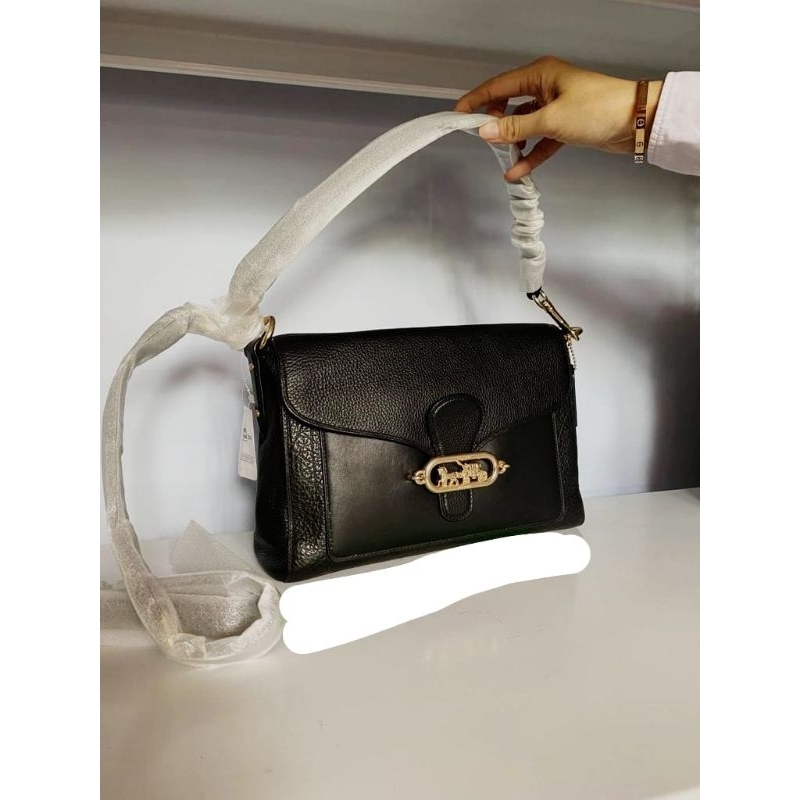 coach jade shoulder bag black large
