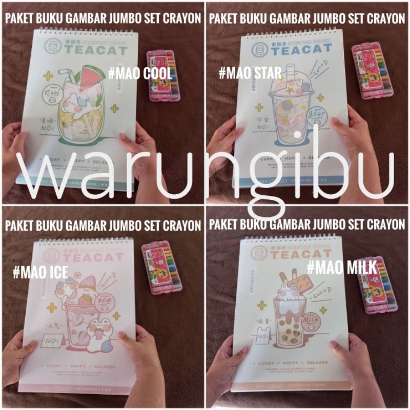

Super Jumbo Blank Drawing Sketch Notebook Paket Kado Buku Gambar Set Crayon