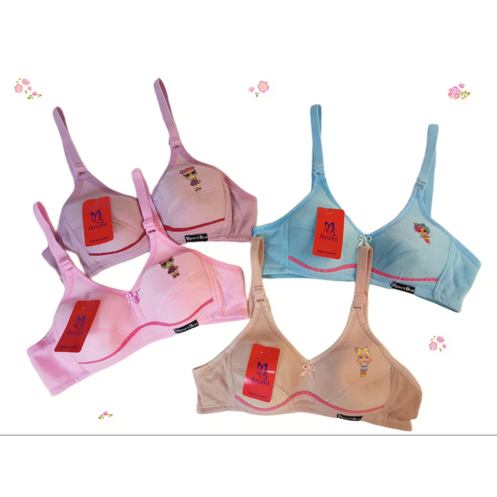 BH Remaja | Bra Pelajar wanita Murah BH Busa Tipis Tanpa Kawat / COMBI 3