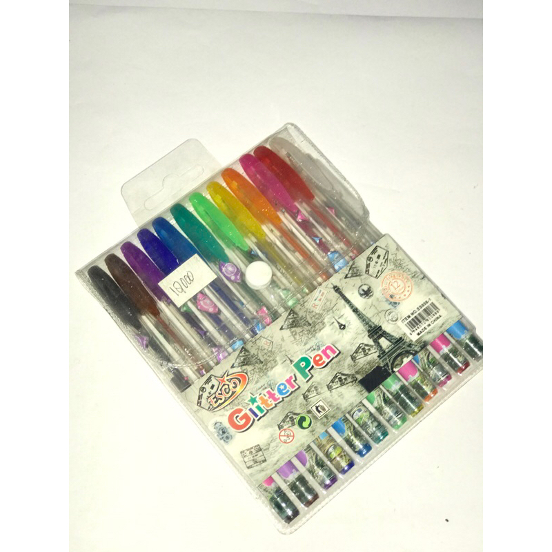 

Pulpen glitter 12 warna lucu
