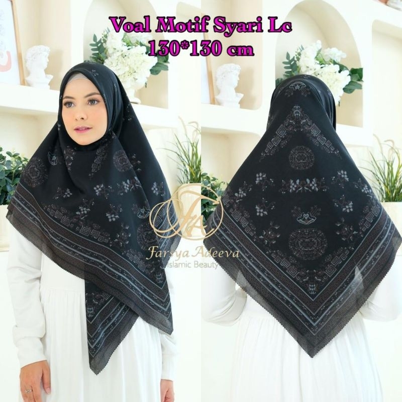 Hijab Kerudung Voal Motif Jumbo Hitam