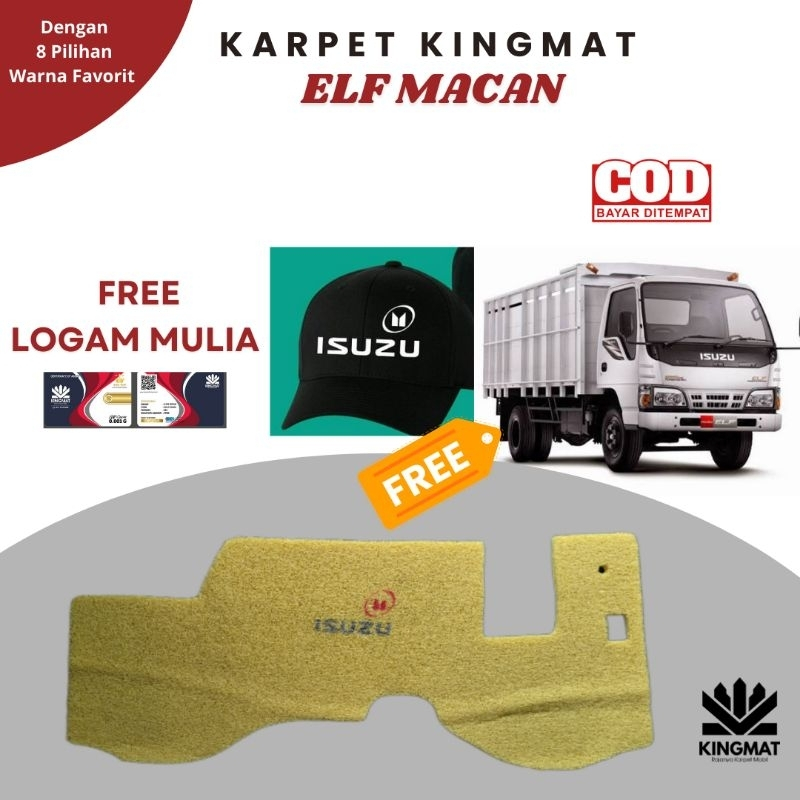 Karpet Mie Truk Elf Macan atau Karpet Mobil Elf Macan dengan Logo ISUZU Presisi dan Murah