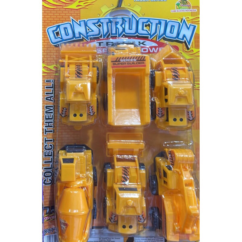 Mainan Anak Mobil  bego Konstruksi Truk Set Construction Trucks Series