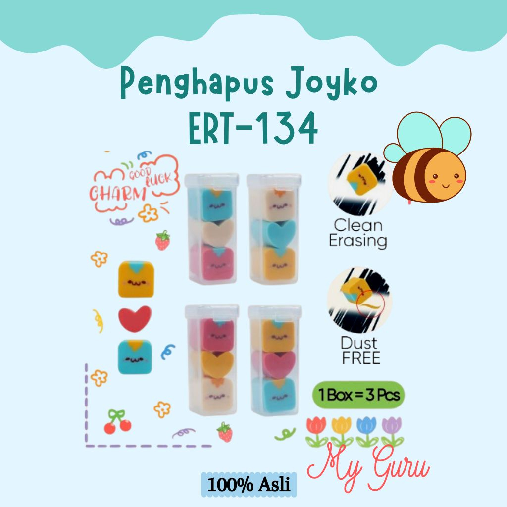 

[SET] PENGHAPUS PENSIL / ERASER JOYKO ER-134 GOOD LUCK CHARM 3 PIECES