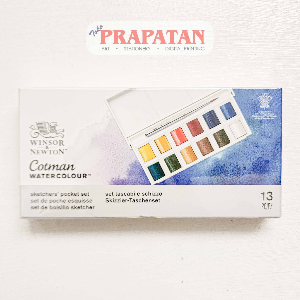 

Winsor Cotman Watercolor 12 Half Pans Sketchers Pocket Box | Cat Air Set